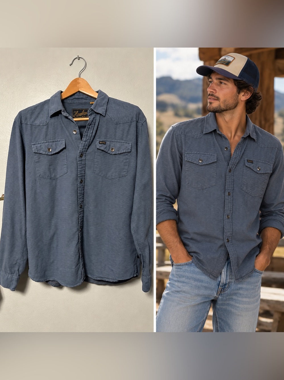 Howler Brothers Stockman Stretch Snap Shirt Varsity Heather Grey Medium